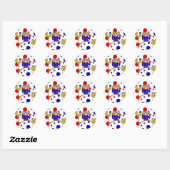 Rood, Wit en Wie wiebelt! Ronde Sticker (Vel)
