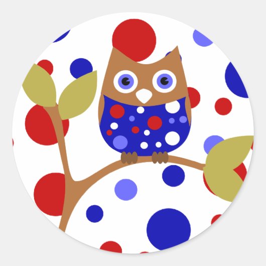 Rood, Wit en Wie wiebelt! Ronde Sticker (Voorkant)
