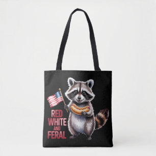 Rood wit en wild en gratis wasbeer tote bag