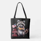 Rood wit en wild en gratis wasbeer tote bag (Achterkant)
