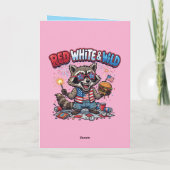 Rood Wit en Wilde Wasbeer 4 juli Kaart (Achterkant)