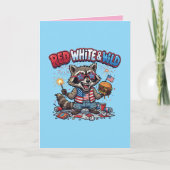 Rood Wit en Wilde Wasbeer 4 juli Kaart (Voorkant)