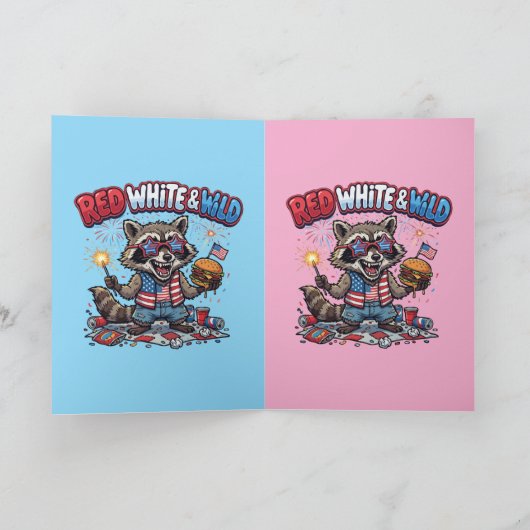 Rood Wit en Wilde Wasbeer 4 juli Kaart (Binnen)