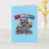 Rood Wit en Wilde Wasbeer 4 juli Kaart (Gele Bloem)