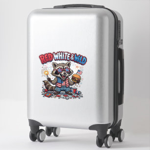 Rood Wit en Wilde Wasbeer 4 juli Sticker