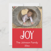 Rood, Wit en Zilver Vreugde Foto Feestdagenkaart (Voorkant)