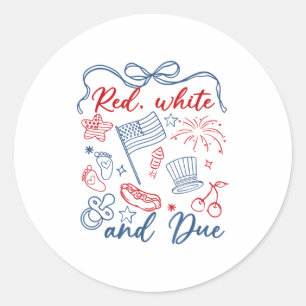 Rood Wit En Zwanger 4e Juli Zwangerschap Zomer VS Ronde Sticker