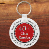Rood, wit en zwart, 40e klasse Reunion Ideeën Sleutelhanger (Achterkant)