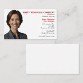 Rood wit en zwart Aanpasbare foto Visitekaartje (Voorkant / Achterkant)