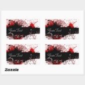 Rood, Wit en Zwart Abstract Rechthoek Sticker (Vel)