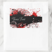 Rood, Wit en Zwart Abstract Rechthoek Sticker (Tas)