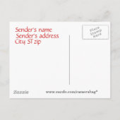 Rood wit en zwart afstuderen open huis invitati uitnodiging briefkaart (Achterkant)