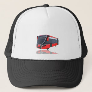 Rood wit en zwart Bus op wit Trucker Pet