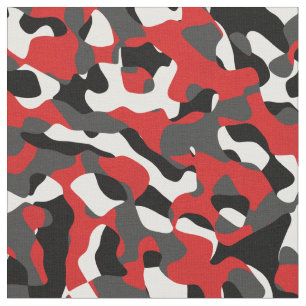 Rood wit en zwart Camouflage afdrukpatroon Stof