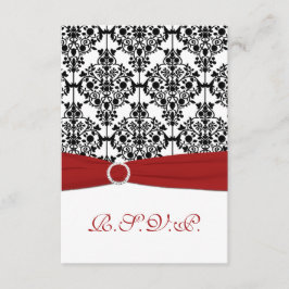 Rood, Wit en Zwart Damask Reageer Kaart 2