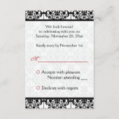 Rood, Wit en Zwart Damask Reageer Kaart 2 (Achterkant)