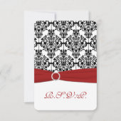 Rood, Wit en Zwart Damask Reageer Kaart 2 (Voorkant)