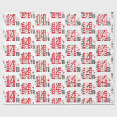 Rood Wit en Zwart Feb. 14e Woordkunst Cadeaupapier (Vlak)