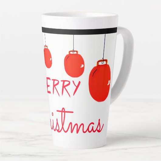 Rood wit en zwart feestelijk latte mok (Rechterhoek)