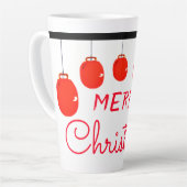 Rood wit en zwart feestelijk latte mok (Linkerhoek)