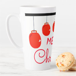 Rood wit en zwart feestelijk latte mok