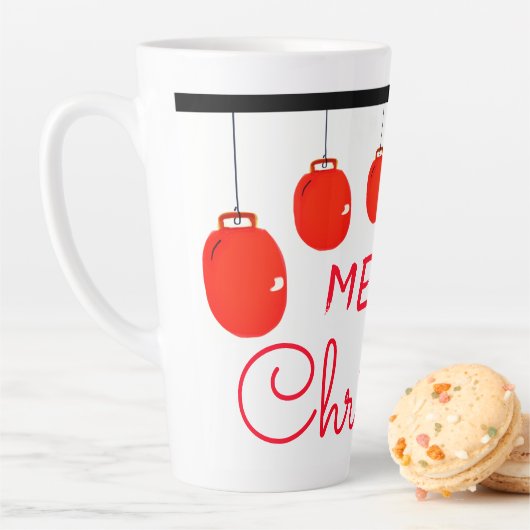 Rood wit en zwart feestelijk latte mok (In situ)