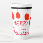 Rood wit en zwart feestelijk latte mok (Voorkant)