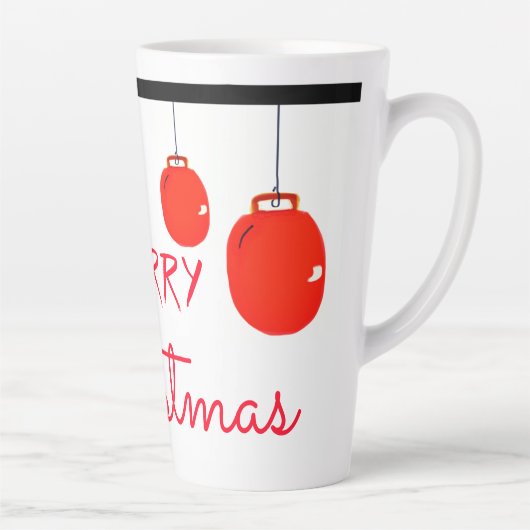 Rood wit en zwart feestelijk latte mok (Rechts)