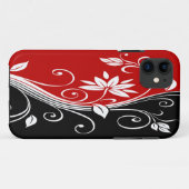 Rood wit en zwart Floral Case-Mate iPhone Case (Achterkant (horizontaal))