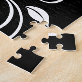 Rood wit en zwart Floral Legpuzzel (Zijkant)