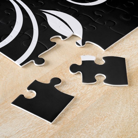 Rood wit en zwart Floral Legpuzzel (Zijkant)