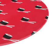 Rood, wit en zwart glazen kappersbord snijplank (Hoek)