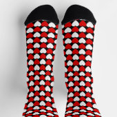 Rood Wit en Zwart Hart Patroon Sokken (Top)