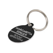 Rood, wit en zwart Key Ring Performer Bag Label Huisdierpenning (Zijkant)