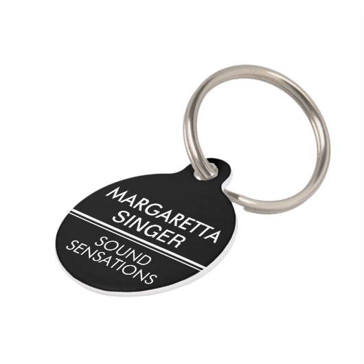 Rood, wit en zwart Key Ring Performer Bag Label Huisdierpenning (Zijkant)