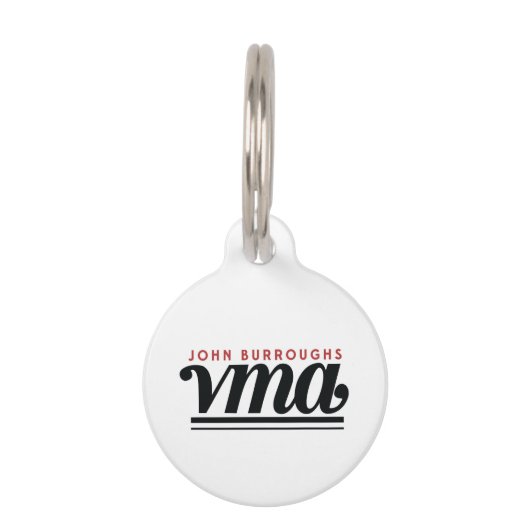 Rood, wit en zwart Key Ring Performer Bag Label Huisdierpenning (Achterkant)