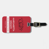 Rood, wit en zwart koffer Performer Bag Label Bagagelabel (Voorkant horizontaal)