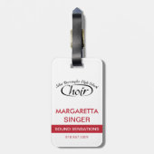 Rood, wit en zwart koffer Performer Bag Label Bagagelabel (Achterkant verticaal)