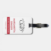Rood, wit en zwart koffer Performer Bag Label Bagagelabel (Achterkant horizontaal)
