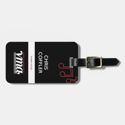 Rood, wit en zwart koffer Performer Bag Label Bagagelabel (Voorkant horizontaal)