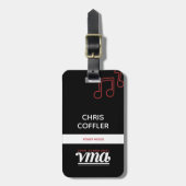 Rood, wit en zwart koffer Performer Bag Label Bagagelabel (Voorkant verticaal)