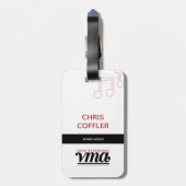 Rood, wit en zwart koffer Performer Bag Label Bagagelabel (Achterkant verticaal)