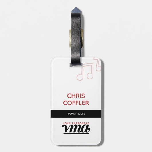 Rood, wit en zwart koffer Performer Bag Label Bagagelabel (Achterkant verticaal)