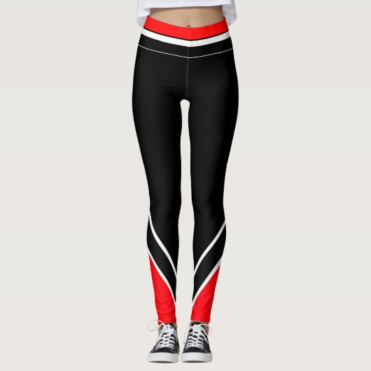 Rood wit en zwart leggings (Voorkant)