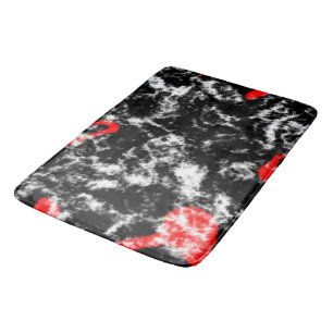 Rood, Wit en Zwart Marmer Abstract Badmat