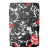 Rood, Wit en Zwart Marmer Abstract Badmat (Voorkant Verticaal)