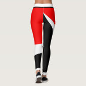 Rood wit en zwart met zijstreep leggings (Achterkant)