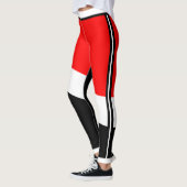 Rood wit en zwart met zijstreep leggings (Links)