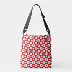 Rood Wit en Zwart patroon Crossbody Tas