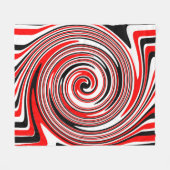 Rood wit en zwart psychedelisch ontwerp fleece deken (Voorkant (Horizontaal))